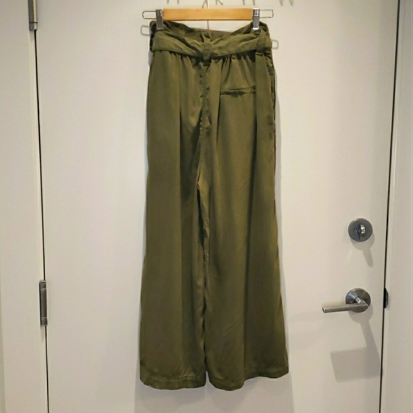 Zara Khaki Green Wide-leg Trousers - M  - Picture 3 of 12